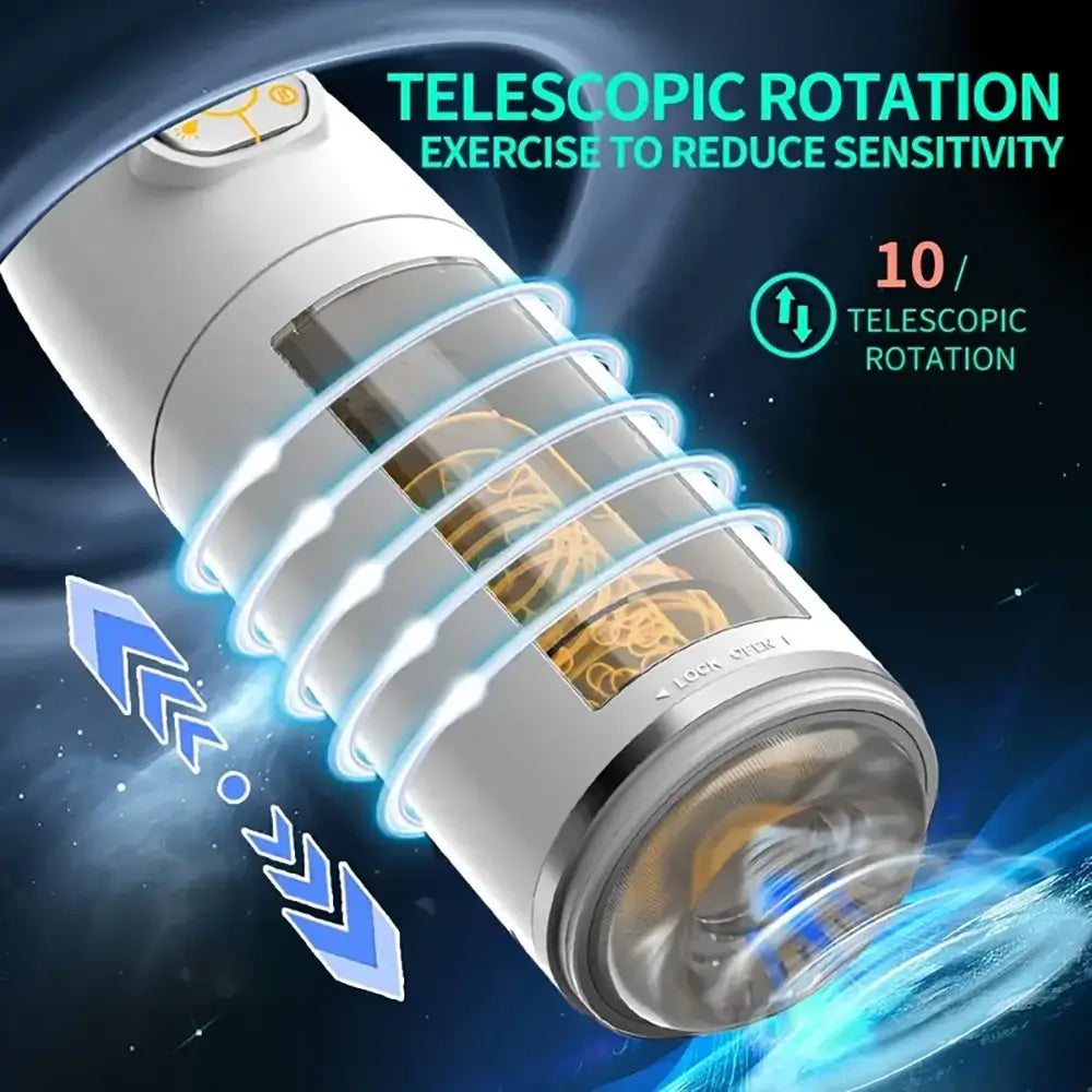 3D Realistic Vagina Thrusting Rotation Automatic Stroker Sex Toy