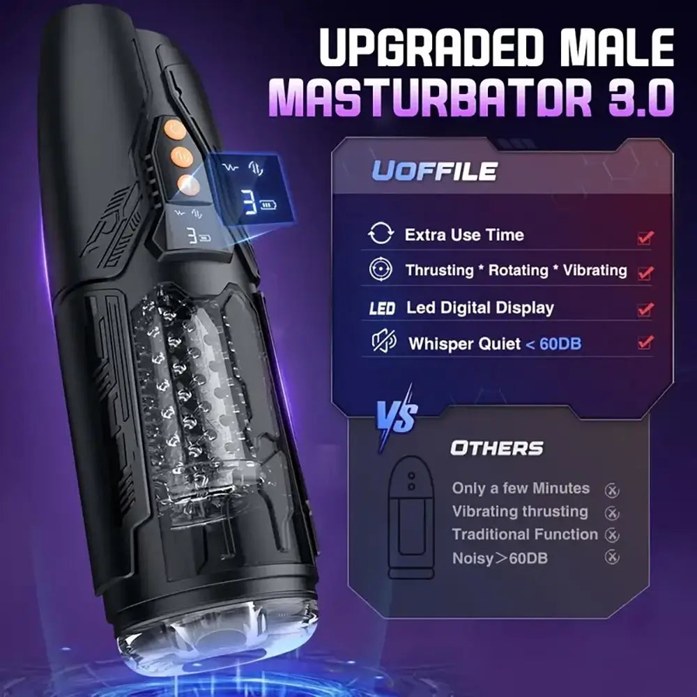 7 Rotating Thrusting 10 Vibrating Modes Dual Motors Male Masturbator 7 Rotating Thrusting 10 Vibrating Modes Dual Motors Male Masturbator