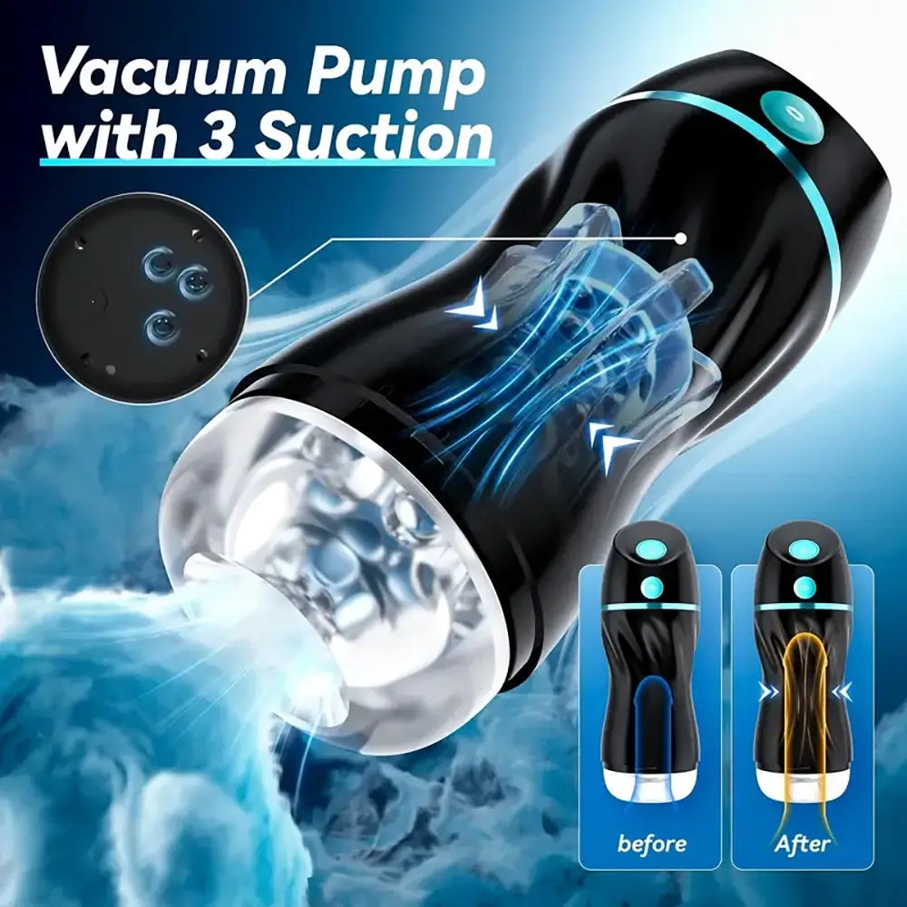 Automatic Sucking Suction Hands Free Vibrating Male Masturbator