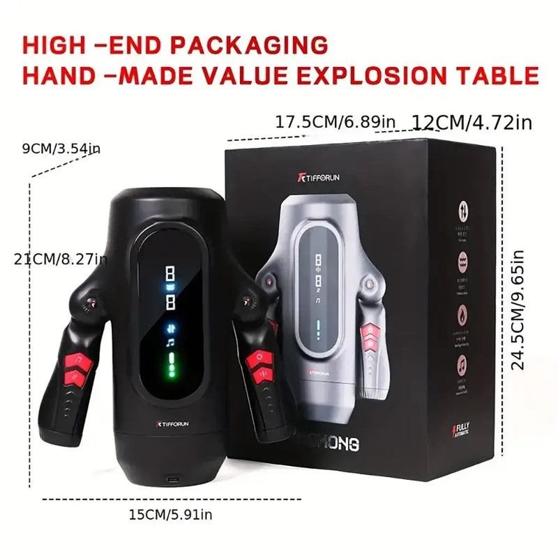 9 Telescopic Vibration LED Display Intelligent Heating Voice Masturbator