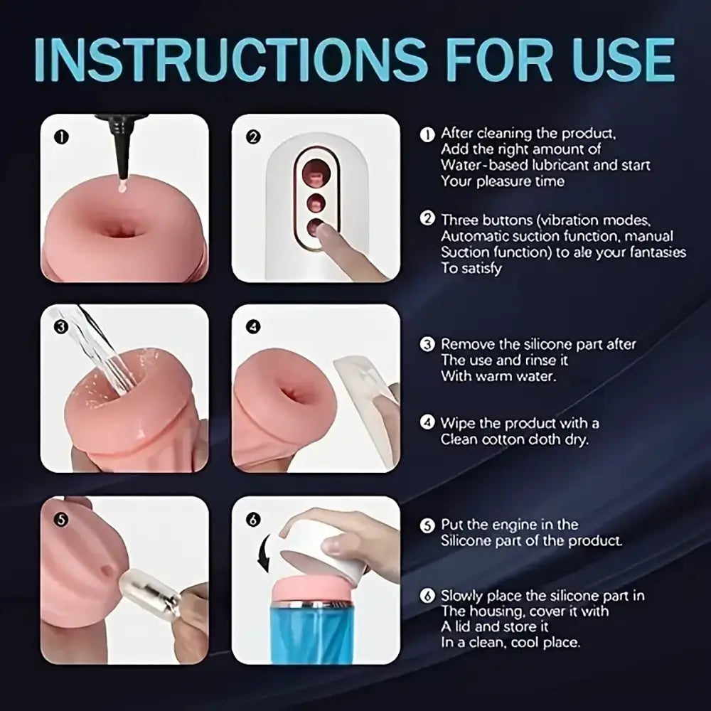 3 Vacuum Suction Stroker 5 Vibration Male Automatic Masturbator