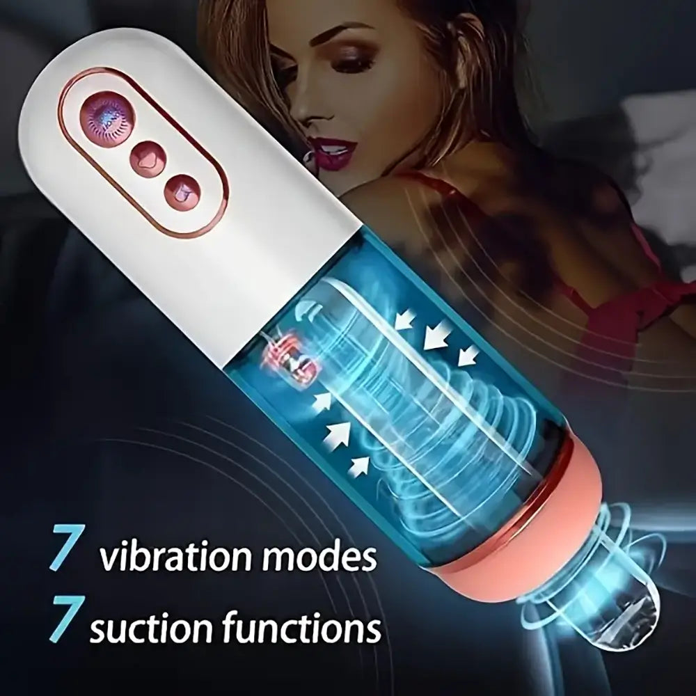 3 Vacuum Suction Stroker 5 Vibration Male Automatic Masturbator