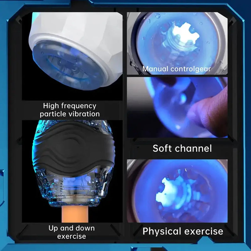 One Button Explosion Mode X High-Speed Piston Rotation Masturbator