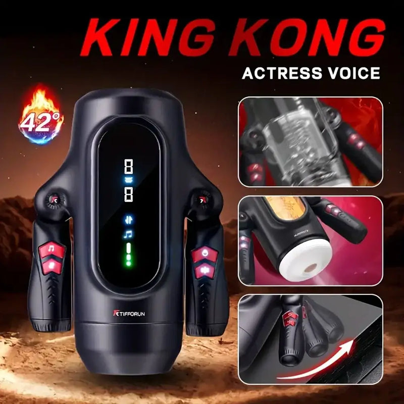 9 Telescopic Vibration LED Display Intelligent Heating Voice Masturbator