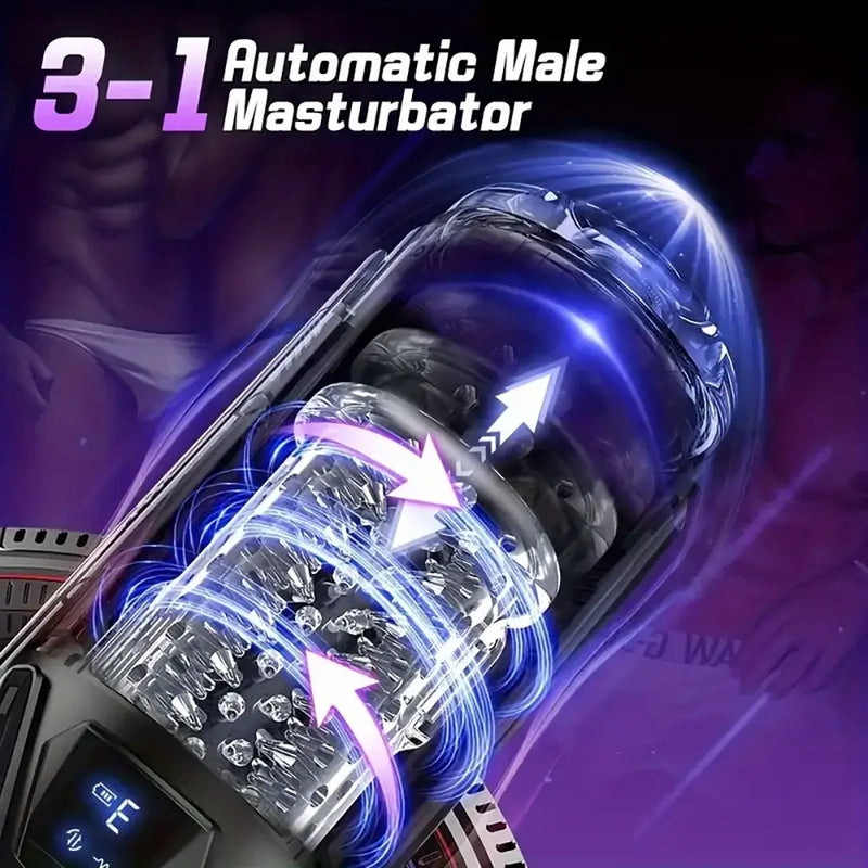 7 Rotating Thrusting 10 Vibrating Modes Dual Motors Male Masturbator