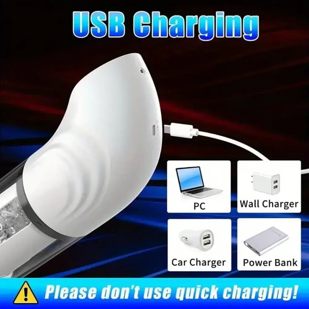 7.1IN Deep Automatic 9 Thrusting 9 Sucking Rotation Male Masturbator