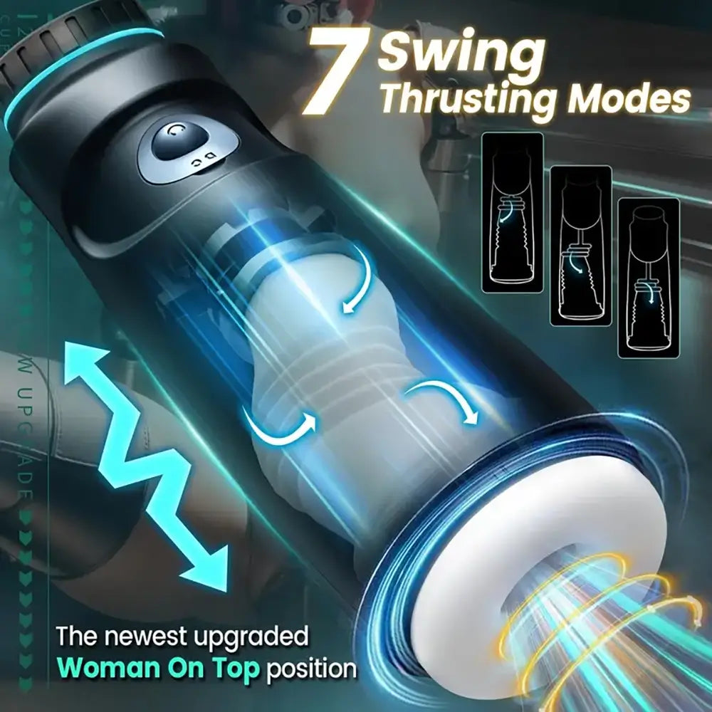 7 Swing Thrusting Auto Masturbator With Riding Position Design