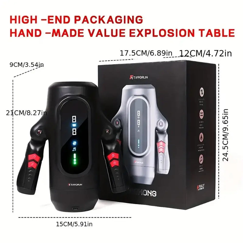 9 Telescopic Vibration LED Display Intelligent Heating Voice Masturbator