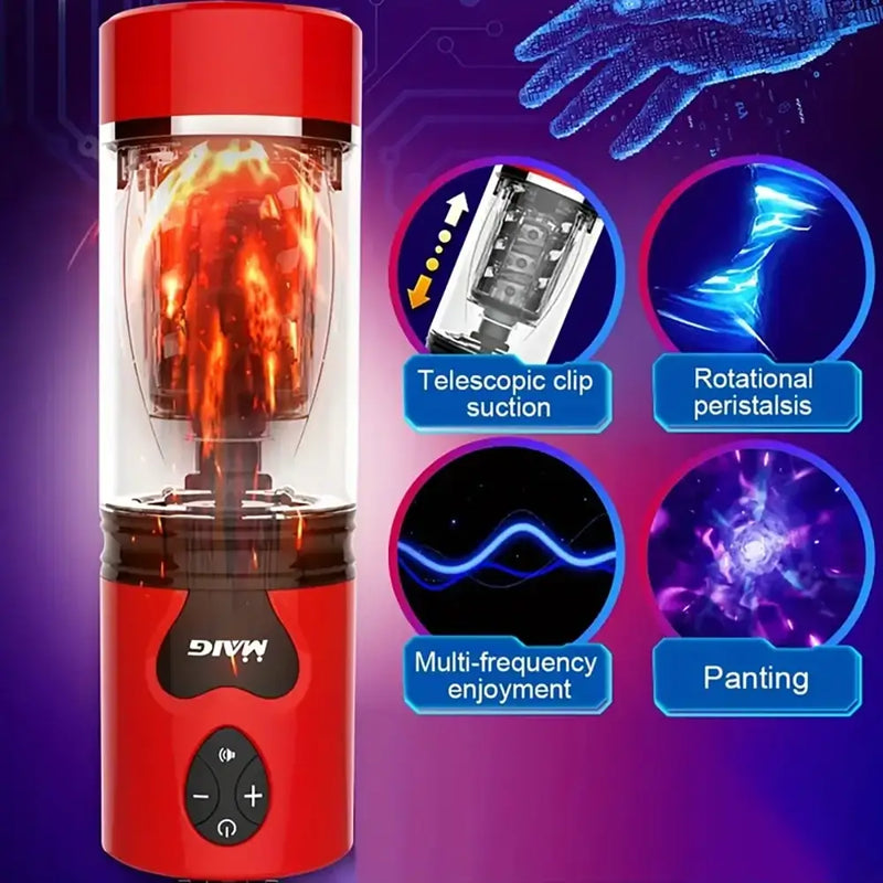 Powerful Suction Vibrating Telescopic Automatic Male Masturbator