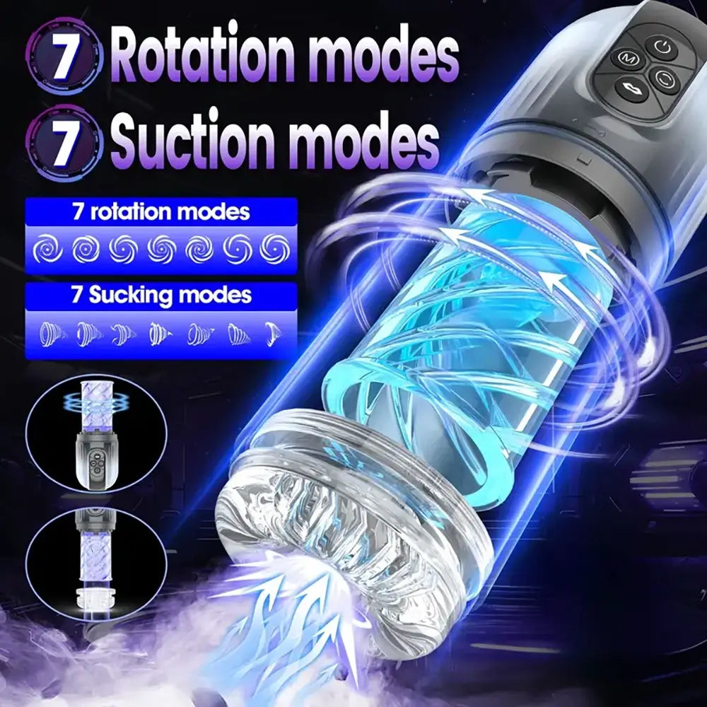 4 Pump 7 Sucking 7 Rotating 7 Licking LCD Automatic Masturbator