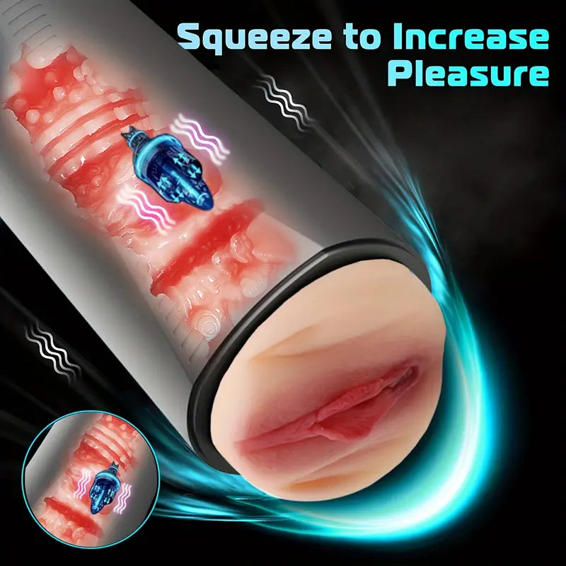 Soft Fleshy Lifelike Textured Vagina Vibrating Male Masturbator Soft Fleshy Lifelike Textured Vagina Vibrating Male Masturbator