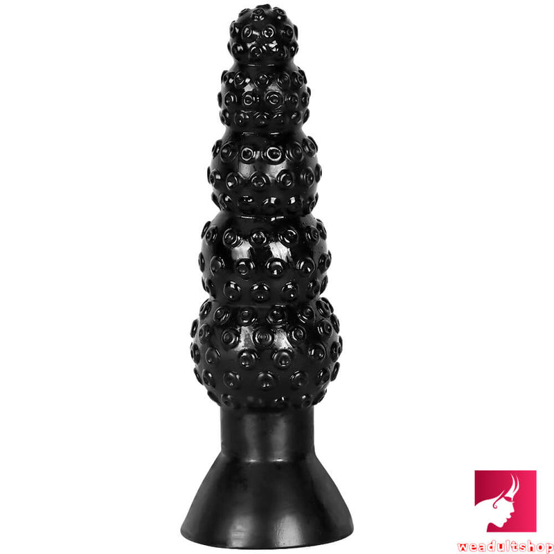 9.44in 13.18in Odd Huge Thick Black Butt Plug Dildo With Anal Beads