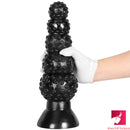 9.44in 13.18in Odd Huge Thick Black Butt Plug Dildo With Anal Beads