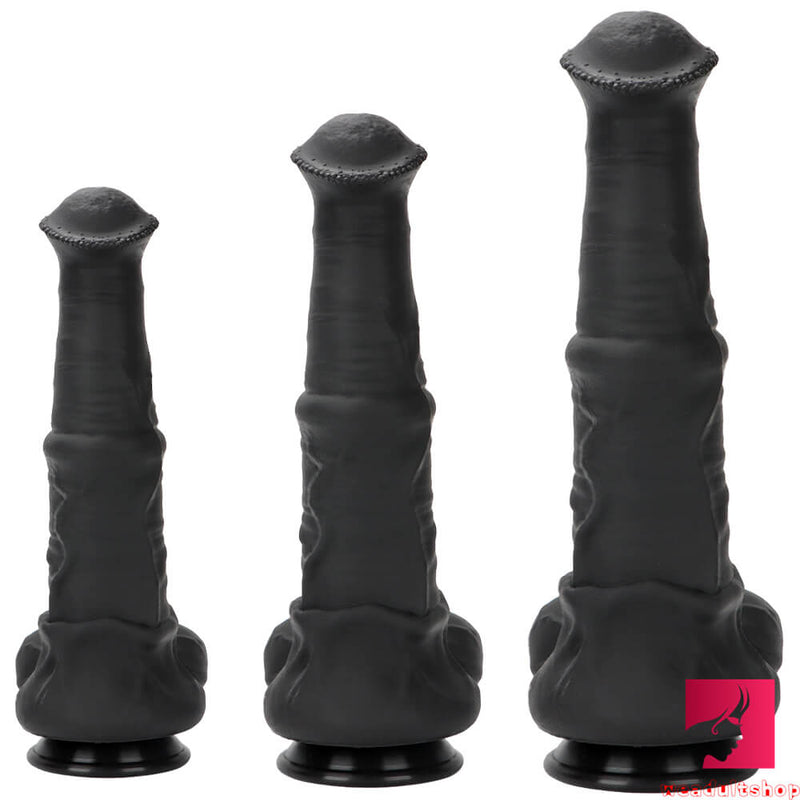 10.04in 11.41in 13.38in Huge Black Animal Horse Dildo Sex Toy