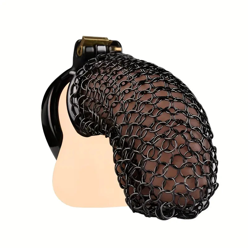 Black Long Chain Male Chastity Cage With Locking Clasp Adult BDSM Toy