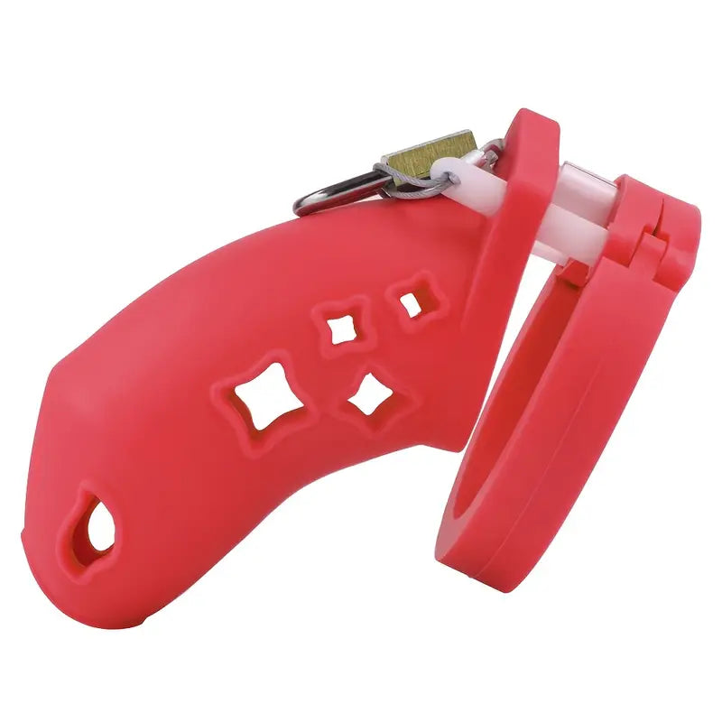 Lightweight Soft Silicone Chastity Cage For Men DIY Assembly With 5 Penile Rings