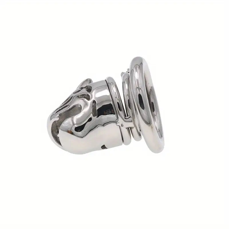 Stainless Steel Wolf Head Male Chastity Cage With Key Various Sizes Available