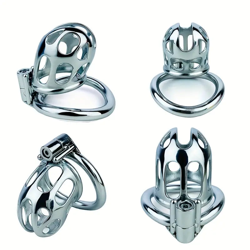 Hollowed-out Stainless Steel Penis Lock Columnar Shape Male Chastity Cage