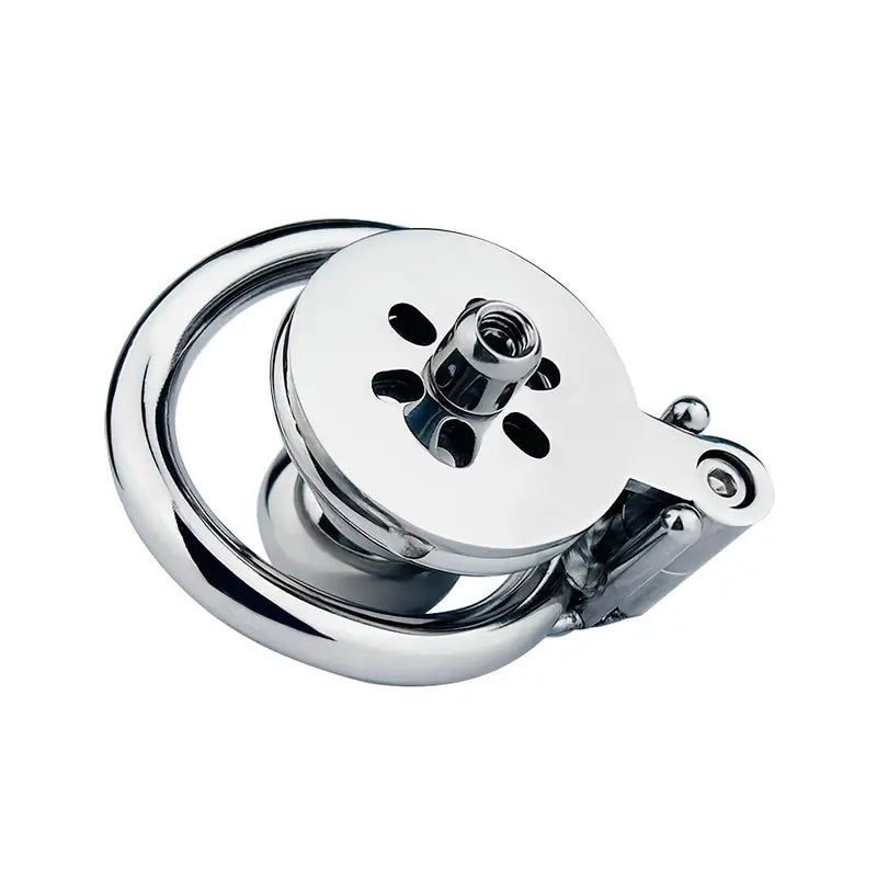 Stainless Steel Flat-Plate Hex Lock Chastity Cage With Removable Metal Urinal