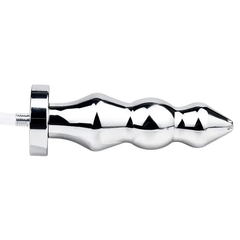 Stainless Steel Inverted Chastity Cage With Silicone Urethral Catheter Butt Plug