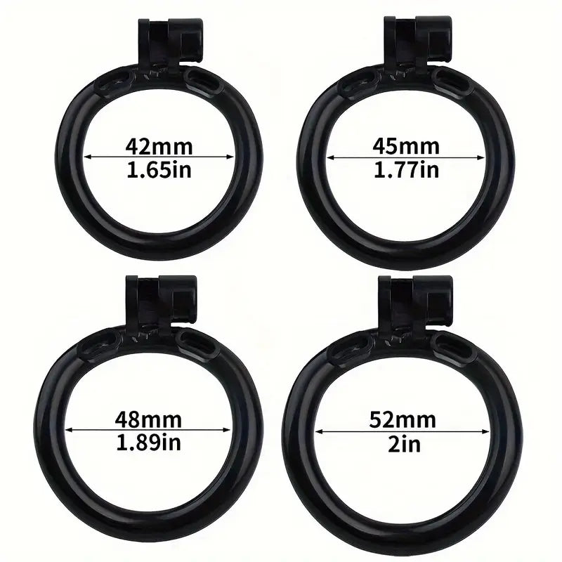 3D Print Resin Male Black Inverted Chastity Cage Device With Elastic Belt 4 Sizes