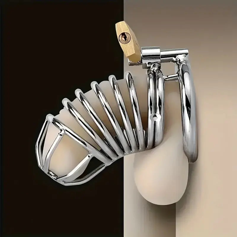 Chastity Cage Stainless Steel Cage Long Section Men Chastity Lock Attribute