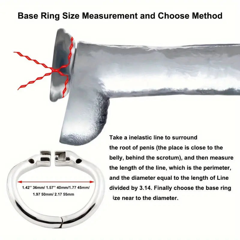 Male Stainless Steel Chastity Device Hinge Ring Double Lock Chastity Cage
