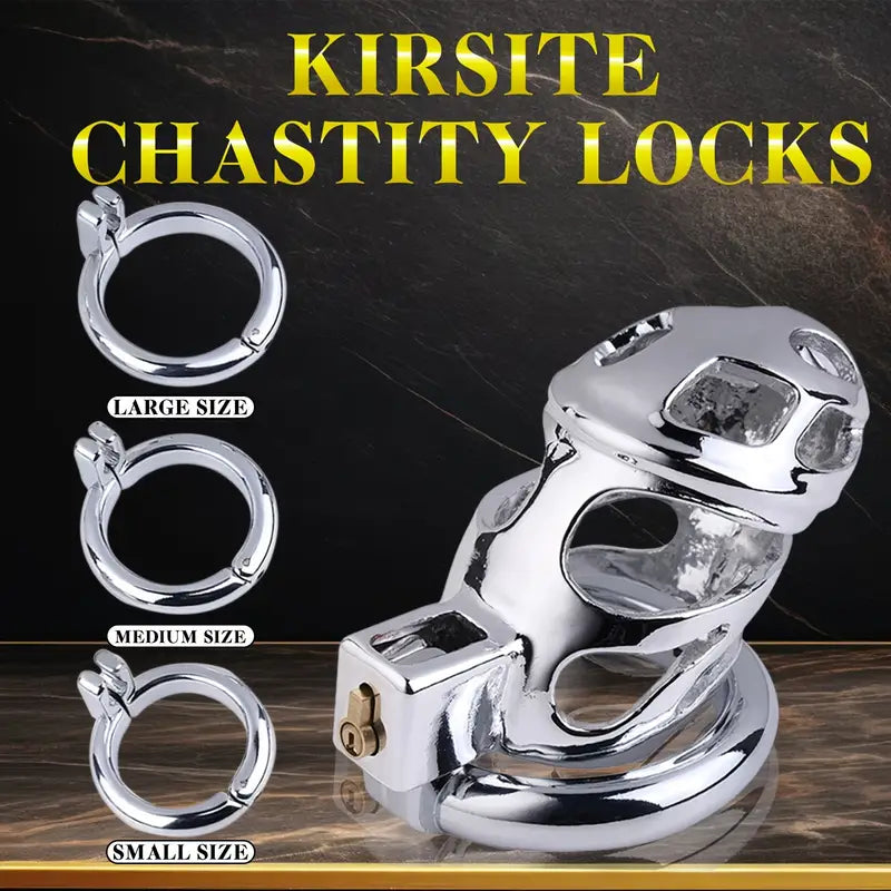 Metal Chastity Cage Hollowed Chastity Device Wear Penis Cage With Lock Key