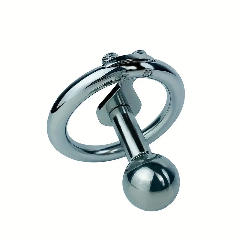 Flat Chastity Cage Detachable Massage Steel Ball Screw Hex Lock BDSM Toy