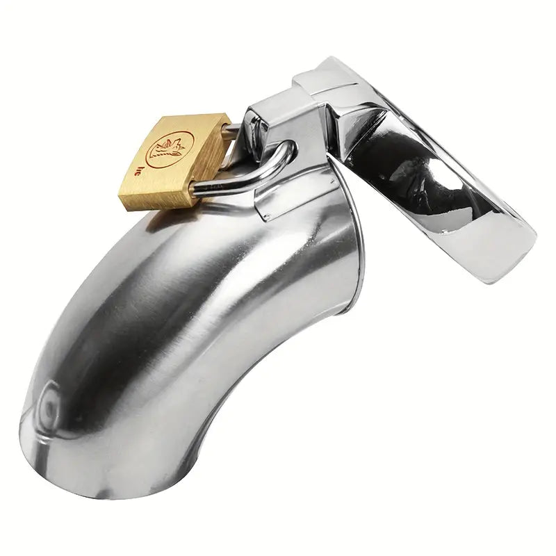 Locking Stainless Steel Chastity Cage Cock Lock For Men Penis Restraints Cage