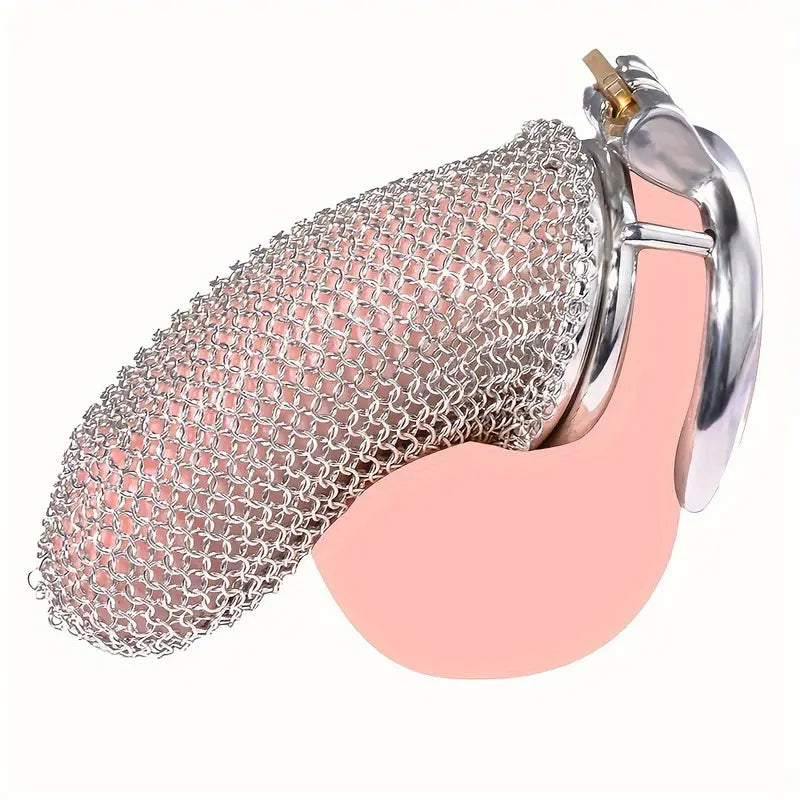Male Stainless Mesh Metal Chastity Lock Cage Penis Lightweight Anti-Escape