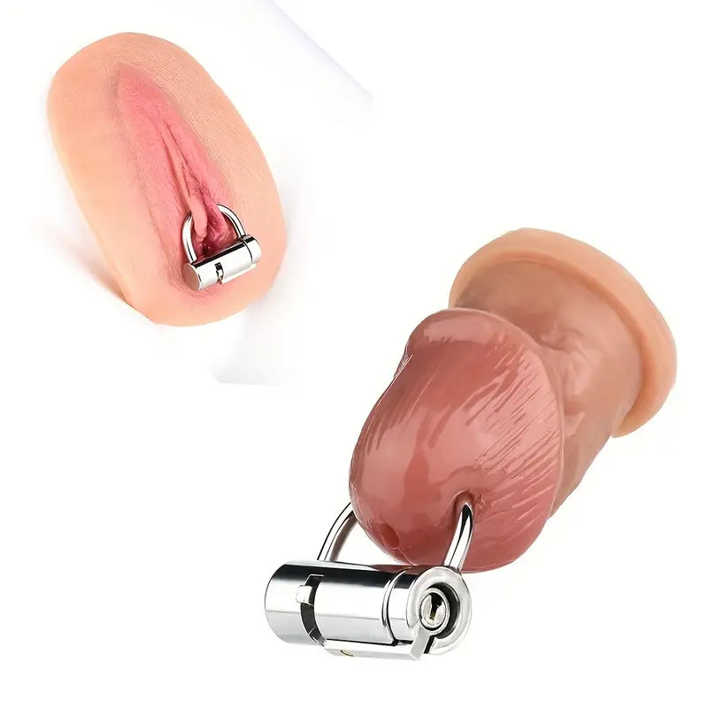 Stainless Steel Men Glan Piercing PA Cock Cage Female Labium Restrain Device