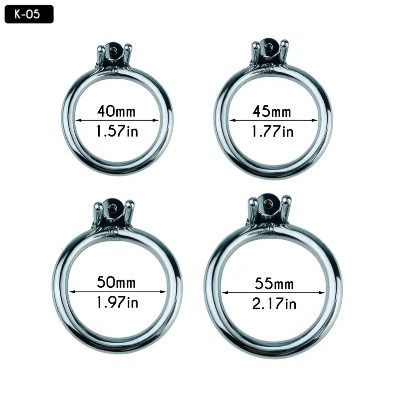Small Stainless Steel Hollow Male Chastity Cage Bent Tube Design Penis Cage