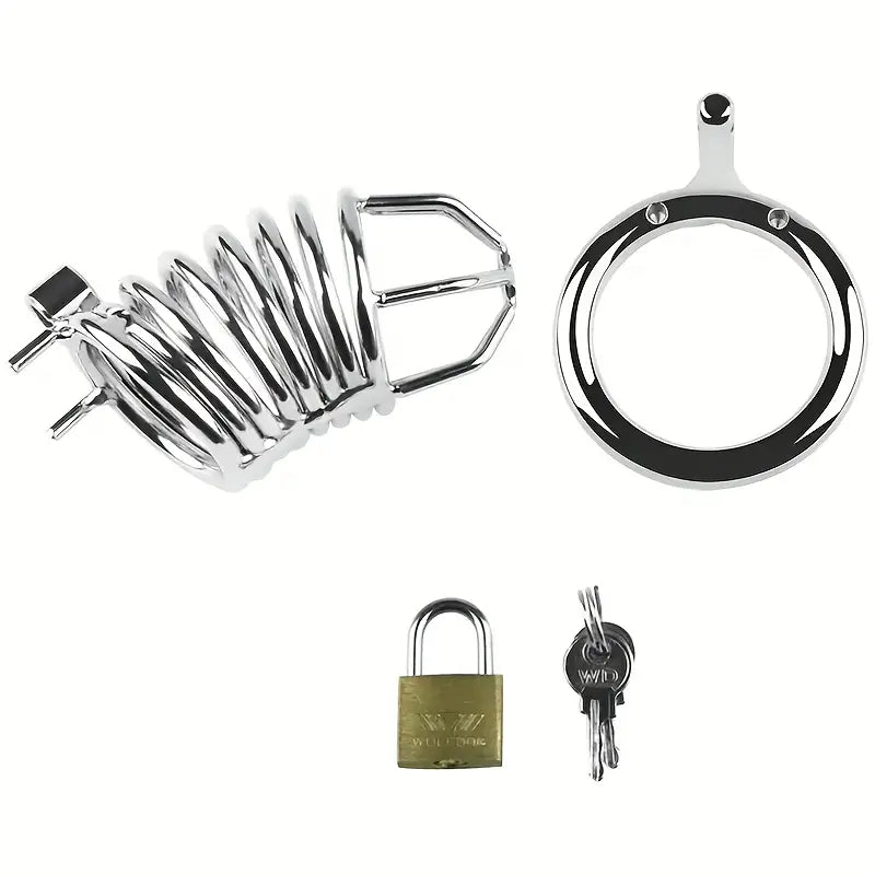 Chastity Cage Stainless Steel Cage Long Section Men Chastity Lock Attribute