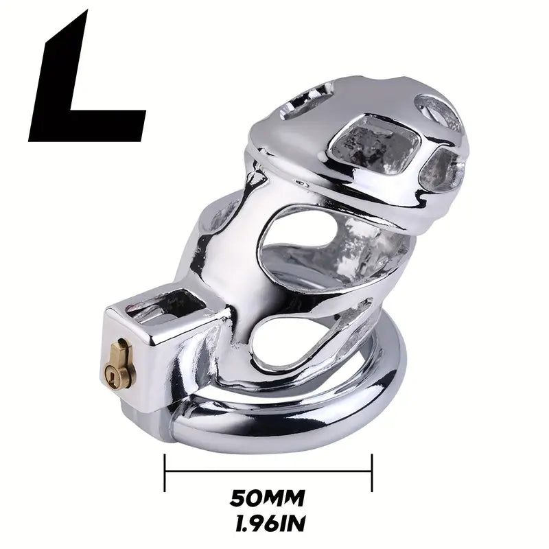 Metal Chastity Cage Hollowed Chastity Device Wear Penis Cage With Lock Key