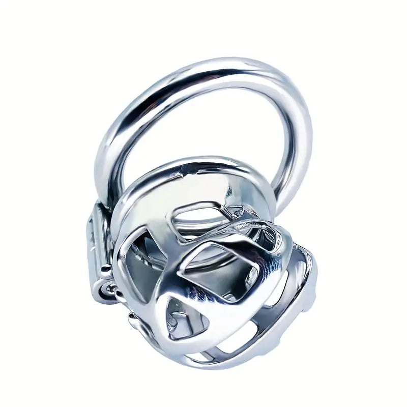 Small Stainless Steel Hollow Male Chastity Cage Bent Tube Design Penis Cage