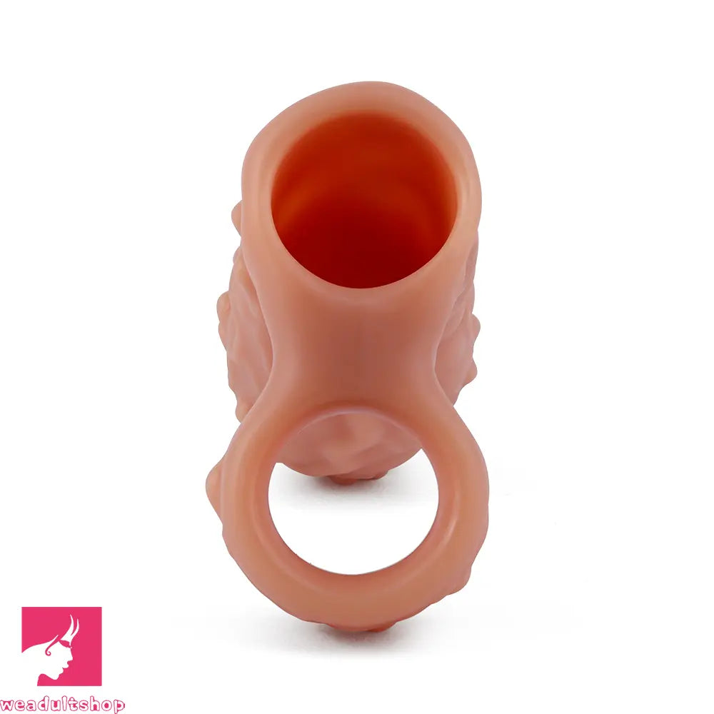 6.7in 7.84in Auto Vibrating Dildo Sleeve Resistant Pulling Reusable Dildo Cover