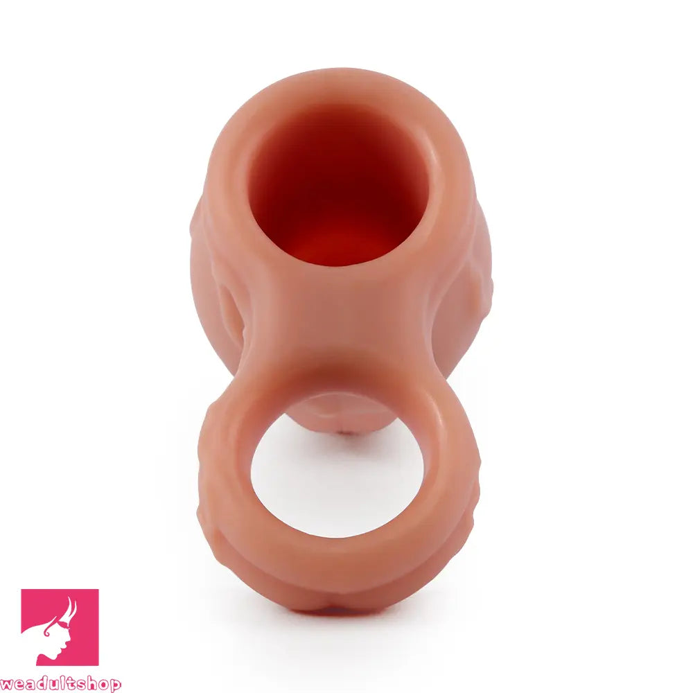 6.89in 7.88in Vibrating Cock Sleeve Dildo Stretchy Penis Ring Male Sleeve Toy