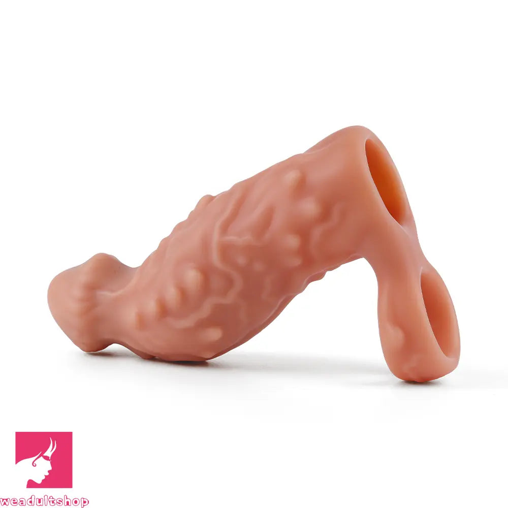6.7in 7.84in Auto Vibrating Dildo Sleeve Resistant Pulling Reusable Dildo Cover