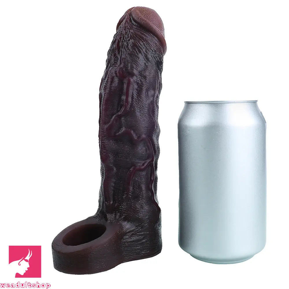 7.09in Vibrating Realistic Texture Stem Pulse Detail Durable Dildo Sleeve