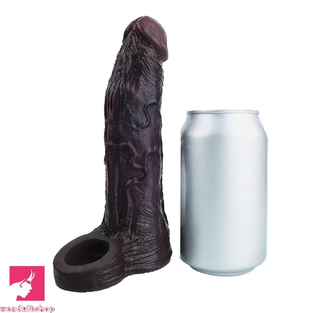 6.3in Vibrating Silicone Dildo Sleeve Lock Sperm Excellent Elasticity Sleeve