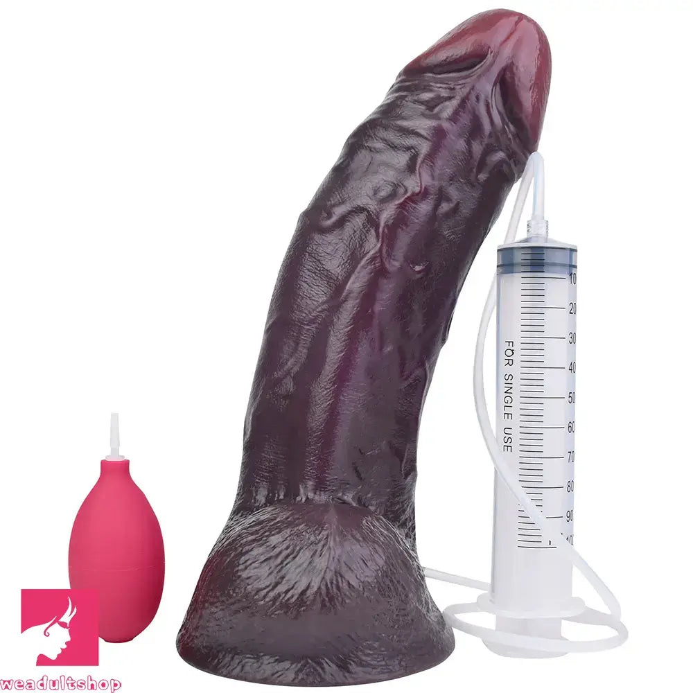 12.44in Dual Density Ejaculating Big Real Dildo Realistic Wide Vaginal Stimulator