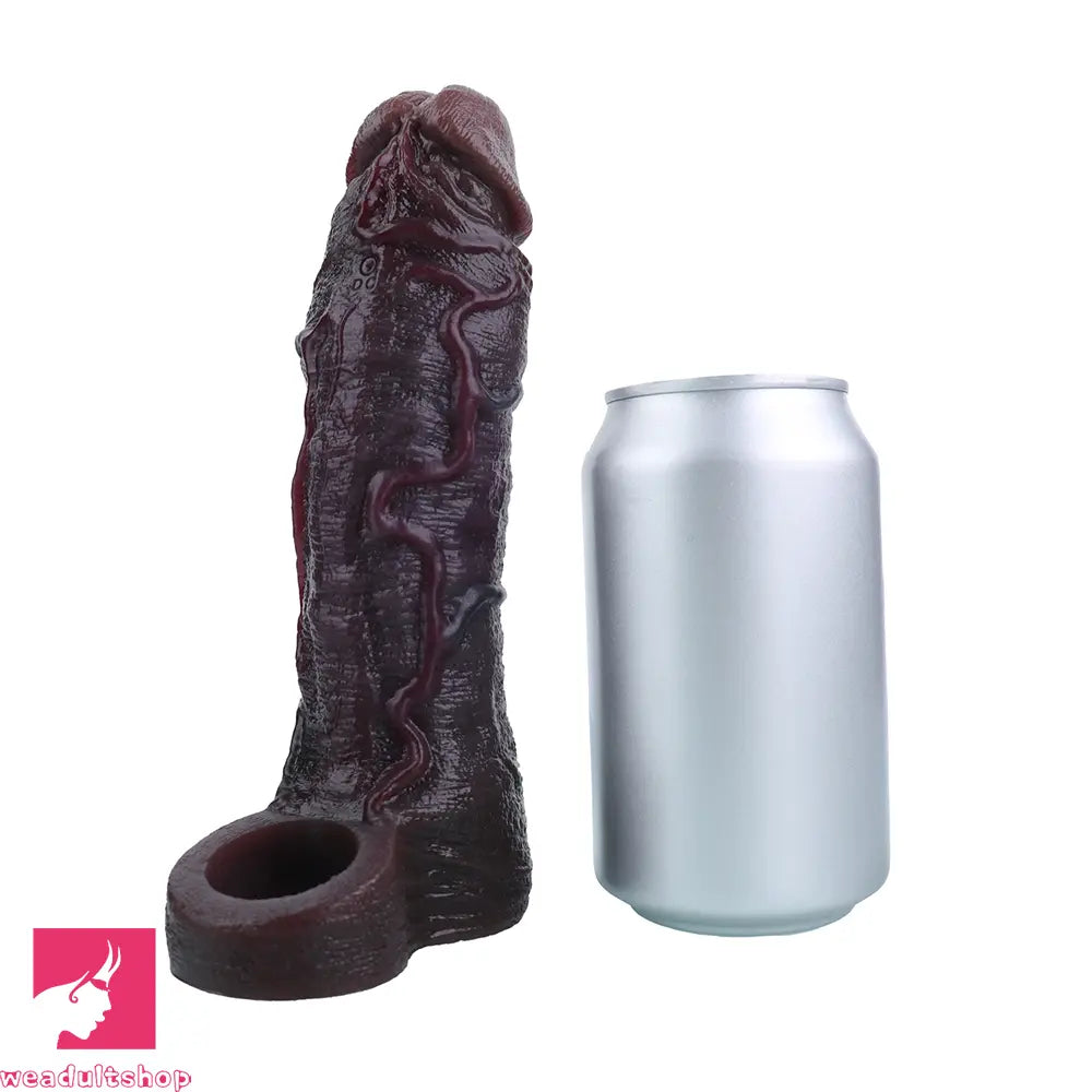 7.36in Vibrating Dildo Sleeve Friendly Flexible Men Penis Sleeve Sex Toy