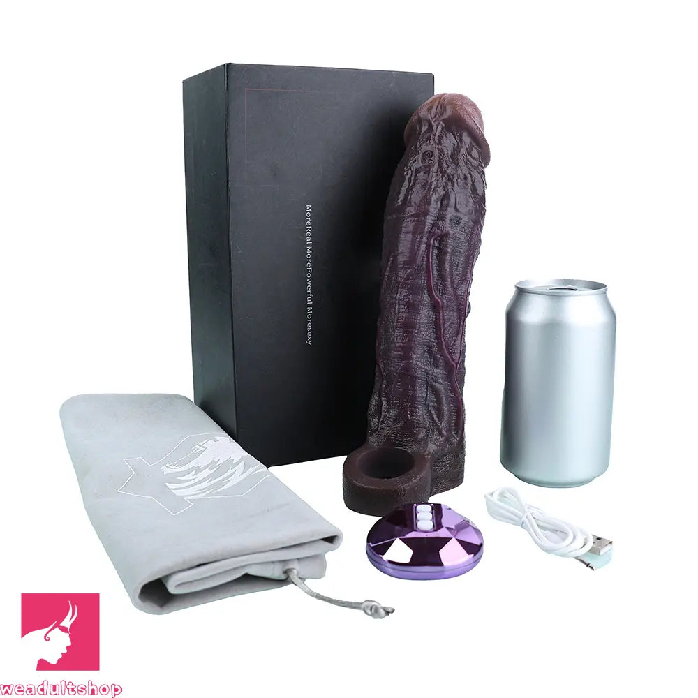 9.06in Vibrating Silicone Realistic Real Dildo Sleeve Intimate Accessories
