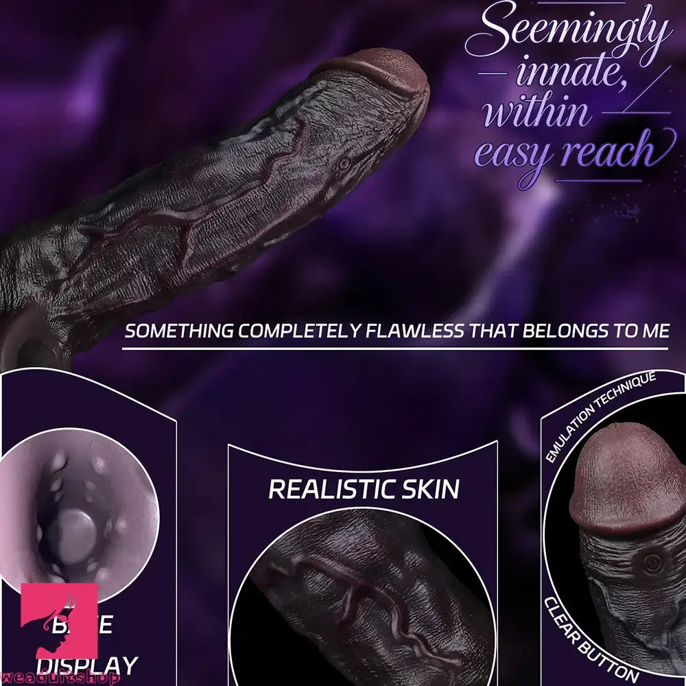 7.09in Vibrating Realistic Texture Stem Pulse Detail Durable Dildo Sleeve