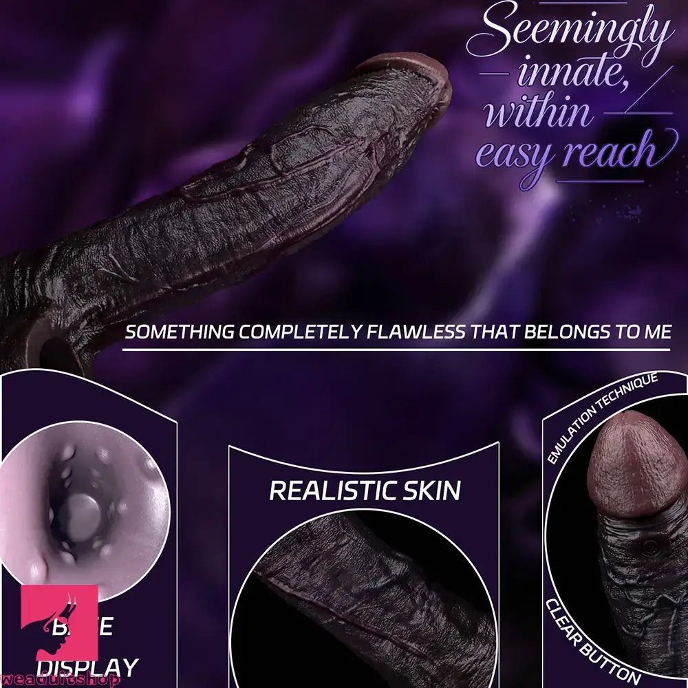 7.91in Vibrating Dildo Sleeve Washable Soft Touch Reusable Sperm Locking Ring