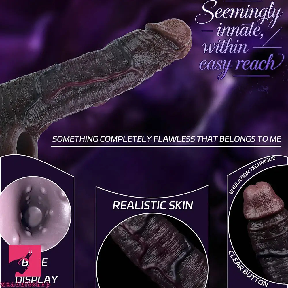 7.36in Vibrating Dildo Sleeve Friendly Flexible Men Penis Sleeve Sex Toy