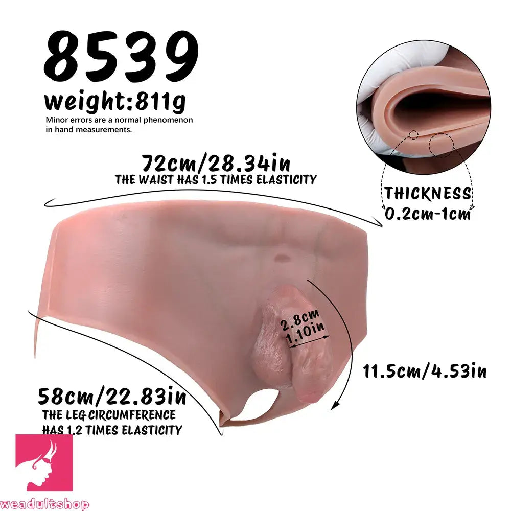 4.53in Realistic Small Solid Dildo Panty Vaginal Opening Bilateral Wellness Toy