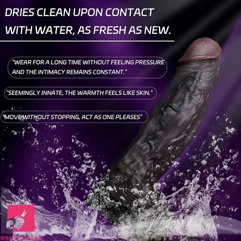 7.09in Vibrating Realistic Texture Stem Pulse Detail Durable Dildo Sleeve