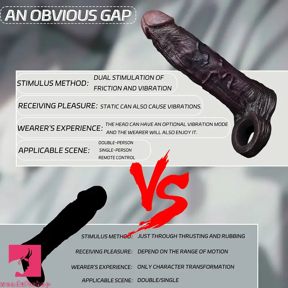 6.3in Vibrating Silicone Dildo Sleeve Lock Sperm Excellent Elasticity Sleeve